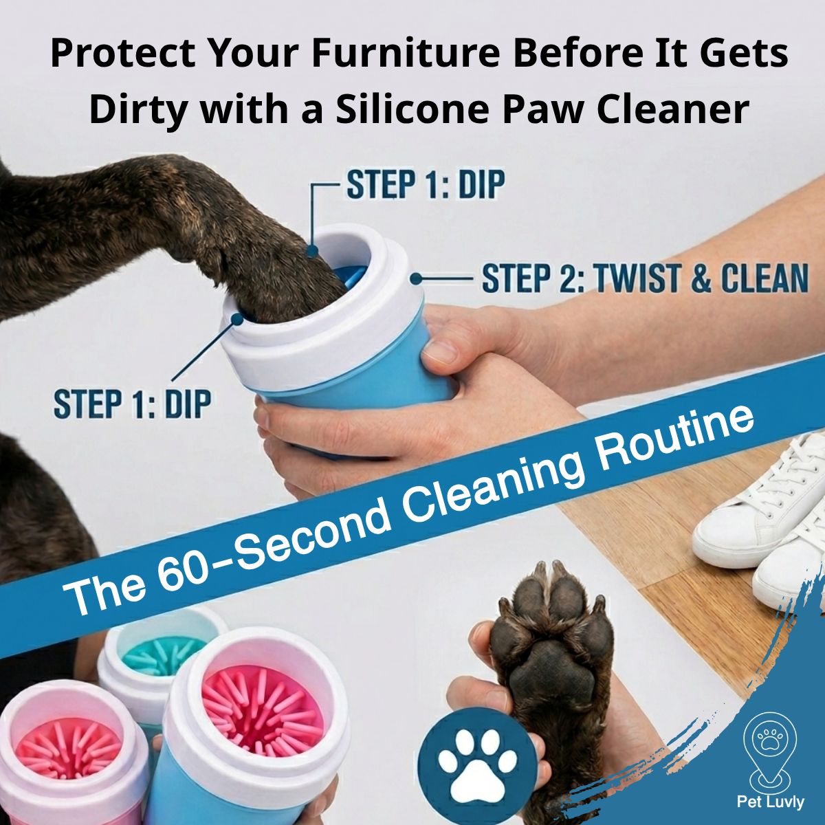 clean muddy dog paws
